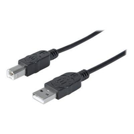 Manhattan USB-A to USB-B Cable, 1.8m, Male to Male, Black, 480 Mbps (USB 2.0) Produktbild