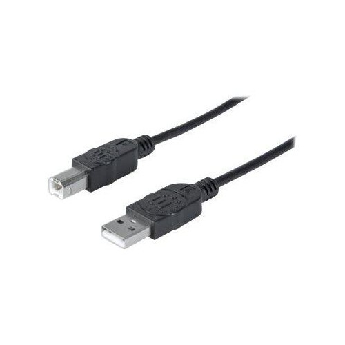Manhattan USB-A to USB-B Cable, 1.8m, Male to Male, Black, 480 Mbps (USB 2.0) Produktbild