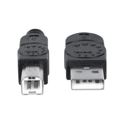 Manhattan USB-A to USB-B Cable, 1.8m, Male to Male, Black, 480 Mbps (USB 2.0) Produktbild Additional View 3 L