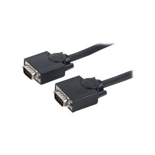 Manhattan VGA Monitor Cable, 15m, Black, Male to Male, HD15, Cable of higher SVGA Specification (ful Produktbild