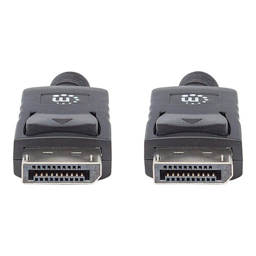Manhattan DisplayPort 1.2 Cable, 4K@60hz, 2m, Male to Male, With Latches, Fully Shielded, Black, Lif Produktbild Additional View 2 L