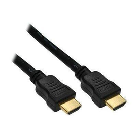 InLine HDMI-High Speed Kabel mit Ethernet - ST / ST - schwarz / gold - 0,5m Produktbild