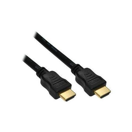 InLine HDMI-High Speed Kabel mit Ethernet - ST / ST - schwarz / gold - 0,5m Produktbild