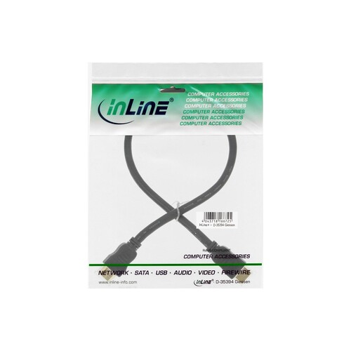InLine HDMI-High Speed Kabel mit Ethernet - ST / ST - schwarz / gold - 0,5m Produktbild Additional View 1 L
