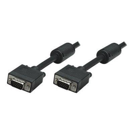 Manhattan VGA Monitor Cable (with Ferrite Cores), 1.8m, Black, Male to Male, HD15, Cable of higher S Produktbild