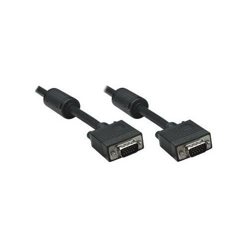 Manhattan VGA Monitor Cable (with Ferrite Cores), 1.8m, Black, Male to Male, HD15, Cable of higher S Produktbild Additional View 1 L