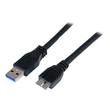StarTech.com 1m zertifiziertes USB 3.0 SuperSpeed Kabel A auf Micro B - Schwarz - USB 3 Anschlusskab Produktbild