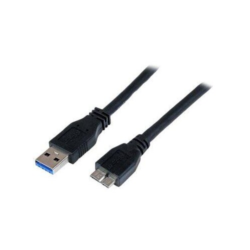 StarTech.com 1m zertifiziertes USB 3.0 SuperSpeed Kabel A auf Micro B - Schwarz - USB 3 Anschlusskab Produktbild