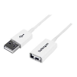 StarTech.com 1m USB 2.0 Verlängerungskabel A auf A - Stecker/Buchse - Weiß - USB A (St) Produktbild