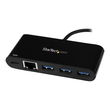 StarTech.com 3 Port USB 3.0 Hub mit Gigabit Ethernet und Stromversorgung Produktbild Additional View 3 S