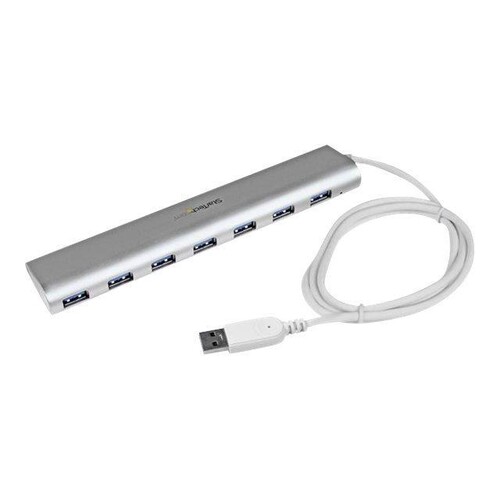 StarTech.com 7 Port kompakter USB 3.0 Hub mit eingebautem Kabel Produktbild