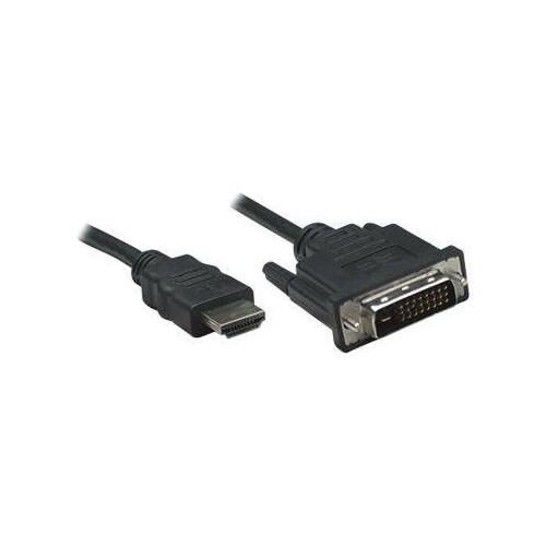 Manhattan HDMI to DVI-D 24+1 Cable, 1m, Male to Male, Black, Dual Link, Compatible with DVD-D, Lifet Produktbild Additional View 1 L