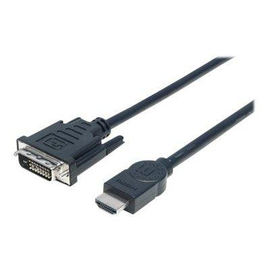 Manhattan HDMI to DVI-D 24+1 Cable, 5m, Male to Male, Black, Dual Link, Compatible with DVD-D, Lifet Produktbild
