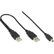 InLine USB Mini-Y-Kabel - 2x Stecker A an Mini-B Stecker (5pol.) - 1,0m Produktbild