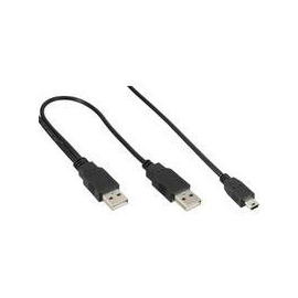 InLine USB Mini-Y-Kabel - 2x Stecker A an Mini-B Stecker (5pol.) - 1,0m Produktbild