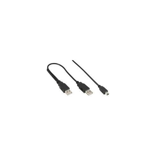 InLine USB Mini-Y-Kabel - 2x Stecker A an Mini-B Stecker (5pol.) - 1,0m Produktbild