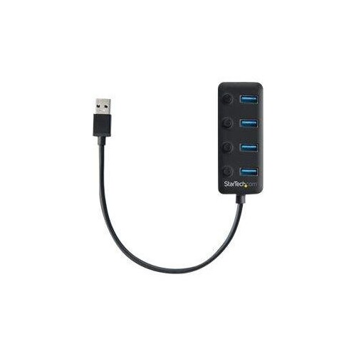 StarTech.com 4 Port USB 3.0 Hub - 4x USB-A mit individuellen An/Aus-Schaltern Produktbild Additional View 1 L