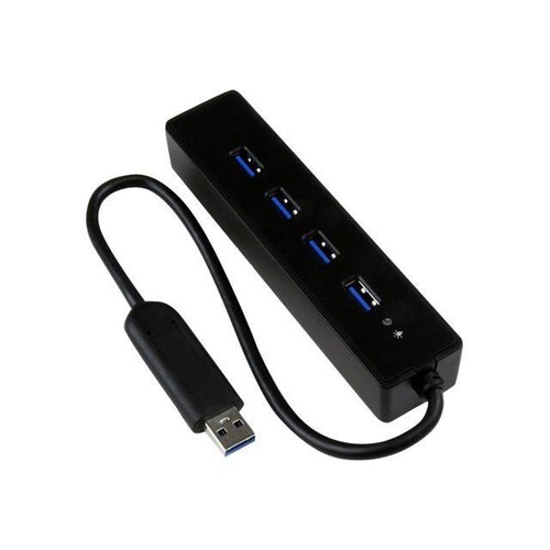 StarTech.com 4 Port USB 3.0 SuperSpeed Hub - Schwarz Produktbild Additional View 1 L