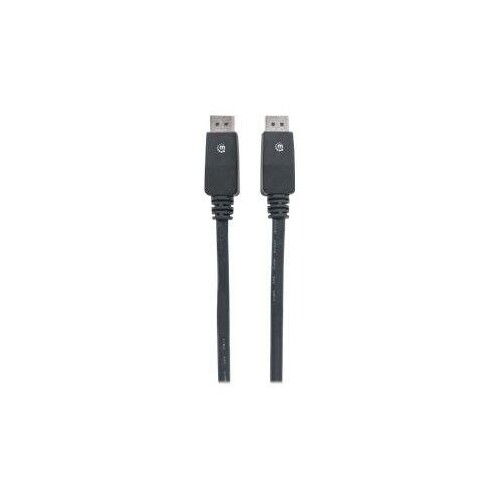 Manhattan DisplayPort 1.1 Cable, 4K@60Hz, 7.5m, Male to Male, With Latches, Fully Shielded, Black, L Produktbild Additional View 1 L