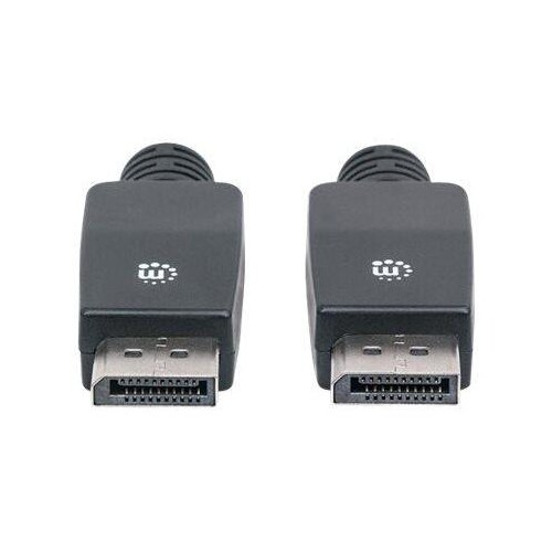 Manhattan DisplayPort 1.1 Cable, 4K@60Hz, 10m, Male to Male, With Latches, Fully Shielded, Black, Li Produktbild Additional View 2 L