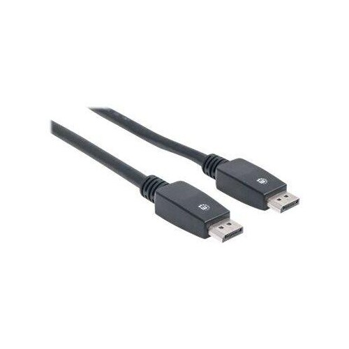 Manhattan DisplayPort 1.1 Cable, 4K@60Hz, 10m, Male to Male, With Latches, Fully Shielded, Black, Li Produktbild Additional View 3 L