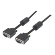 Manhattan VGA Monitor Cable (with Ferrite Cores), 3m, Black, Male to Male, HD15, Cable of higher SVG Produktbild