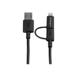 StarTech.com 1m Apple Lightning oder Micro USB auf USB Kabel Produktbild Additional View 1 S