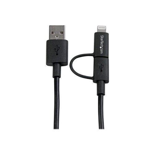 StarTech.com 1m Apple Lightning oder Micro USB auf USB Kabel Produktbild Additional View 1 L