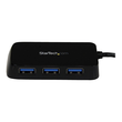StarTech.com 4 Port USB 3.0 SuperSpeed Hub - Schwarz Produktbild Additional View 3 S