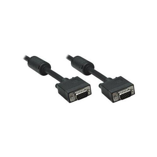 Manhattan VGA Monitor Cable (with Ferrite Cores), 4.5m, Black, Male to Male, HD15, Cable of higher S Produktbild