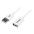 StarTech.com 3m USB 2.0 Verlängerungskabel A auf A - Stecker/Buchse - Weiß - USB A (St) Produktbild