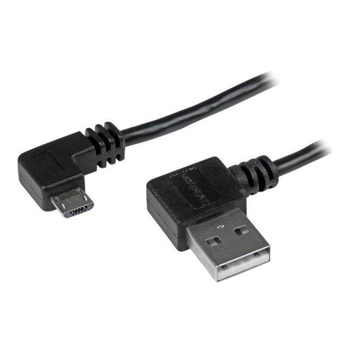 StarTech.com Micro USB Kabel mit rechts gewinkelten Anschlüssen - Stecker/Stecker - 2m - USB A zu Mi Produktbild