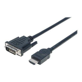 Manhattan HDMI to DVI-D 24+1 Cable, 3m, Male to Male, Black, Dual Link, Compatible with DVD-D, Lifet Produktbild