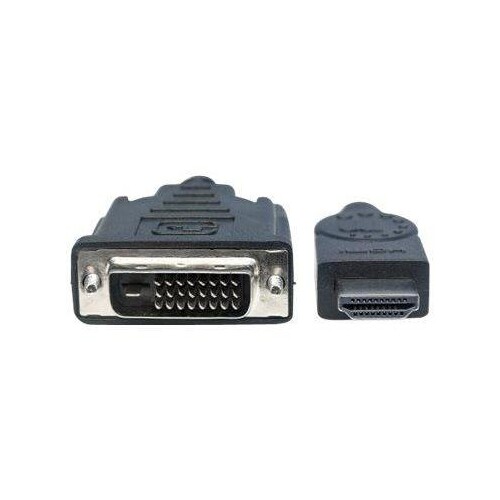 Manhattan HDMI to DVI-D 24+1 Cable, 3m, Male to Male, Black, Dual Link, Compatible with DVD-D, Lifet Produktbild Additional View 2 L