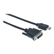 Manhattan HDMI to DVI-D 24+1 Cable, 3m, Male to Male, Black, Dual Link, Compatible with DVD-D, Lifet Produktbild Additional View 3 S