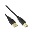 InLine USB 2.0 Kabel - A an B - schwarz - Kontakte gold - 0,3m Produktbild