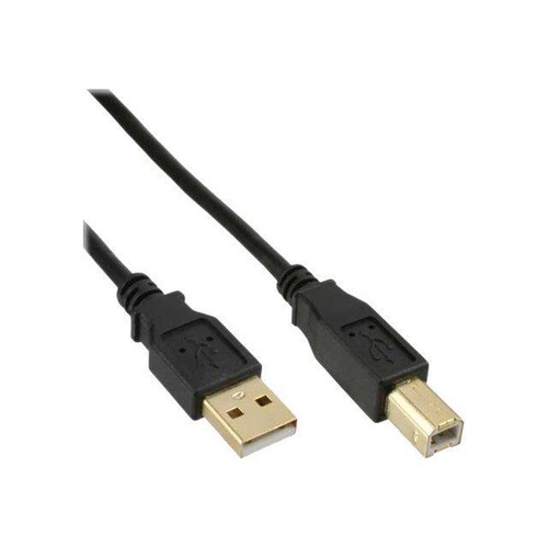 InLine USB 2.0 Kabel - A an B - schwarz - Kontakte gold - 0,3m Produktbild