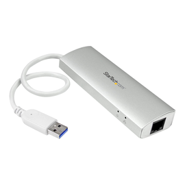 StarTech.com 3 Port mobiler USB 3.0 Hub plus Gigabit Ethernet Produktbild