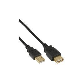 InLine USB 2.0 Verlängerung - ST / BU - Typ A - schwarz - Kontakte gold - 2m Produktbild
