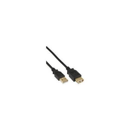 InLine USB 2.0 Verlängerung - ST / BU - Typ A - schwarz - Kontakte gold - 2m Produktbild