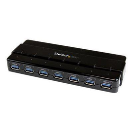 StarTech.com 7 Port USB 3.0 SuperSpeed Hub - USB 3 Hub Netzteil / Stromanschluss und Kabel Produktbild