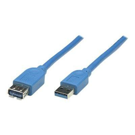 Manhattan USB-A to USB-A Extension Cable, 2m, Male to Female, Blue, 5 Gbps (USB 3.2 Gen1 aka USB 3.0 Produktbild