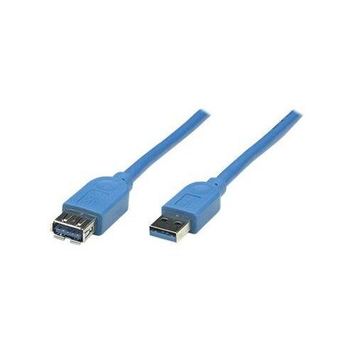 Manhattan USB-A to USB-A Extension Cable, 2m, Male to Female, Blue, 5 Gbps (USB 3.2 Gen1 aka USB 3.0 Produktbild