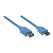Manhattan USB-A to USB-A Extension Cable, 2m, Male to Female, Blue, 5 Gbps (USB 3.2 Gen1 aka USB 3.0 Produktbild Additional View 1 S