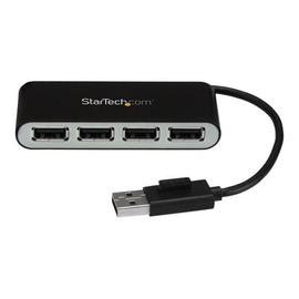 StarTech.com Mobiler 4-Port-USB 2.0-Hub mit integriertem Kabel Produktbild