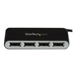 StarTech.com Mobiler 4-Port-USB 2.0-Hub mit integriertem Kabel Produktbild Additional View 1 S