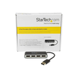 StarTech.com Mobiler 4-Port-USB 2.0-Hub mit integriertem Kabel Produktbild Additional View 2 S