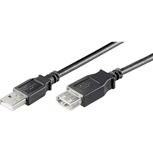 Goobay USB Verlängerungskabel 68903 USB 2.0 1,8m A-Stecker/A-Buchse sw Produktbild Front View L