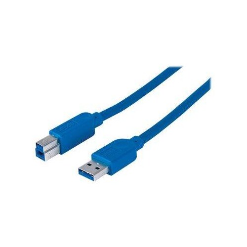 Manhattan USB-A to USB-B Cable, 3m, Male to Male, Blue, 5 Gbps (USB 3.2 Gen1 aka USB 3.0) Produktbild