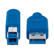Manhattan USB-A to USB-B Cable, 3m, Male to Male, Blue, 5 Gbps (USB 3.2 Gen1 aka USB 3.0) Produktbild Additional View 1 S